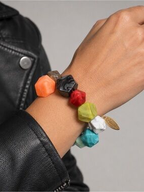 NWT Plunder Ruthie Rainbow Acrylic Stretch Bracelet